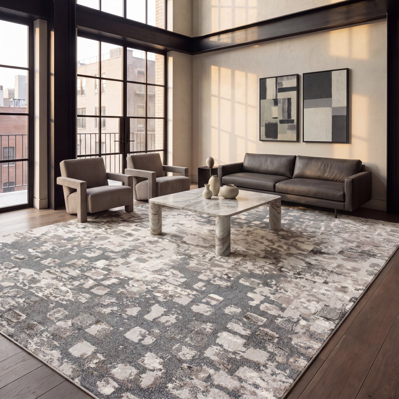 Hewish Performance Abstract Rug, Rectangle 10' x 14'