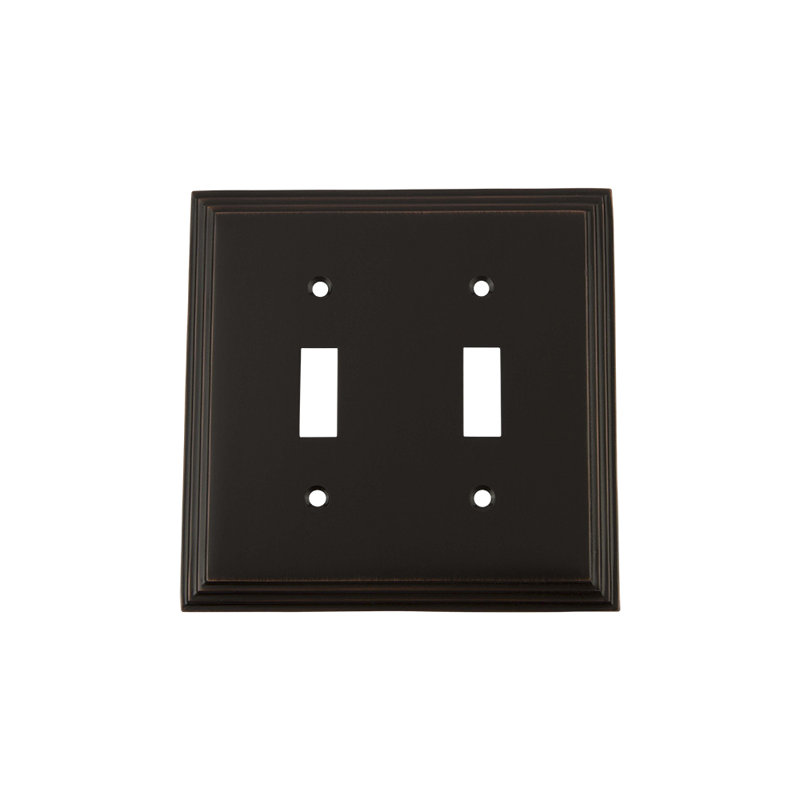 Deco 2-Gang Toggle Light Switch Wall Plate, Timeless Bronze