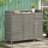 47.5"W Wicker Outdoor Storage Cabinet with Tempered Glass Desktop, Weather-proof Rattan Bar Table with Three Doors, Adjustable Shelf, and One Drawer, for Outdoor Cushions, Pool Toys , Grey-229317401