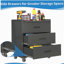 Armoire de rangement robuste en métal avec roues - Armoire à outils à 3 tiroirs pour solutions de rangement de garage, de bureau et de maison, noir / gris