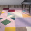 Tapis rose / orange / beige en laine touffeté à la main Harsirat-852629795