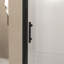 Porte de douche pivotante 36 po x 72 po, cadre en aluminium noir mat, demi-cadre, film en verre trempé anti-déflagrant de 1/4 po (6 mm)-123210071