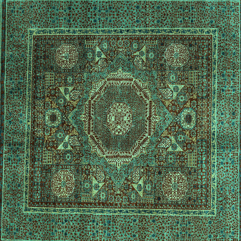 Washable Oriental Indoor Rug, Square 8'