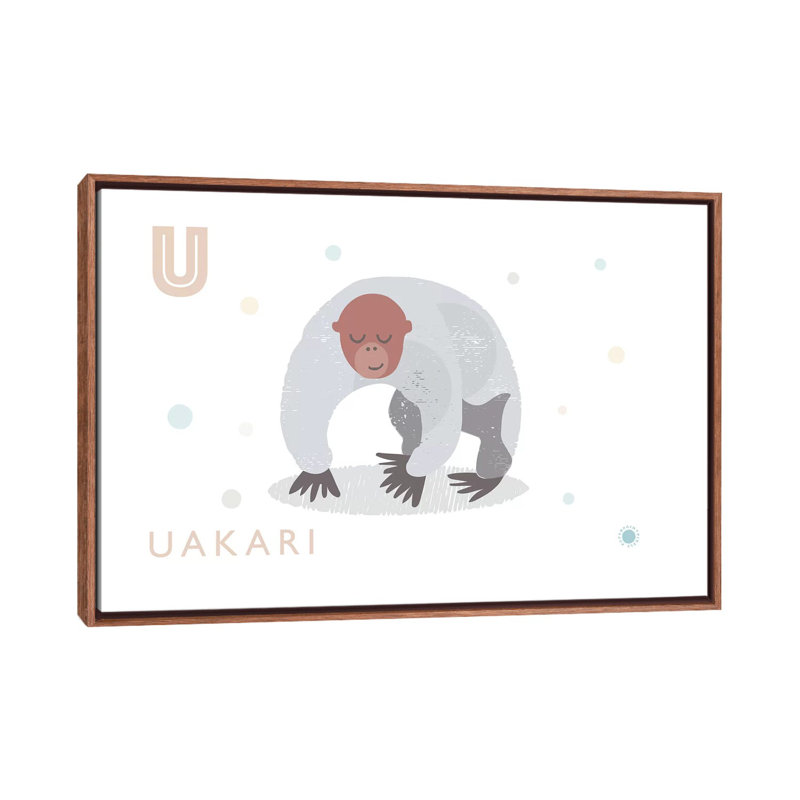 Uakari - imprimé, Pas de tapis, H 40 po x l 60 po x 1,5 po, Toile avec cadre brun
