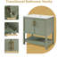 Meuble-lavabo autoportant vert sauge avec lavabo en céramique intégré, portes d'armoire à fermeture en douceur et tablette de rangement ouverte, armoire de rangement moderne pour petites salles de bain