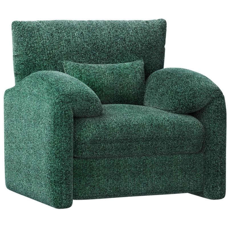 Upholstered Armchair, Green