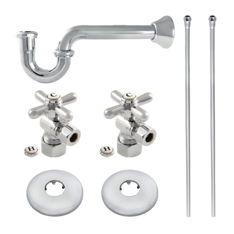 Kingston Brass Trimscape Traditional Plumbing Supply Kit Combo, Polished Chrome