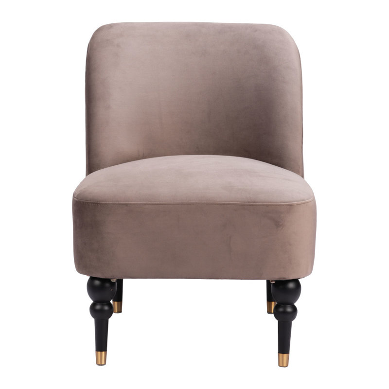  Chaise d'appoint en velours taupe
