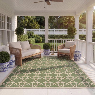 Tapis d'intérieur / extérieur à motif géométrique Dirks Performance