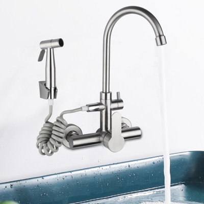 360° Swivel Wall Mount Kitchen Faucet