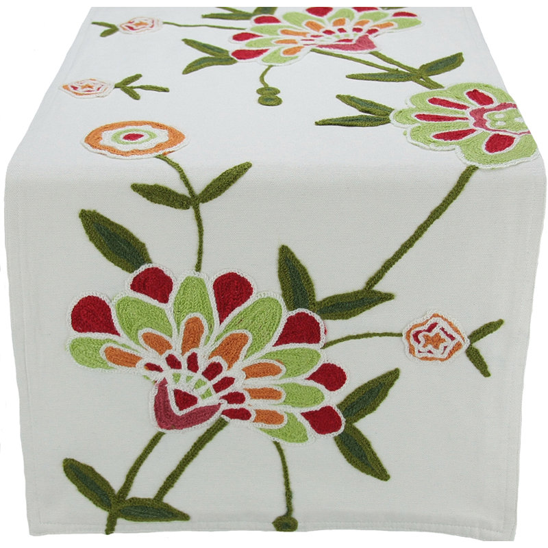 Chemin de table Flora Linens, Rouge jardin, L 72 po x l 15 po