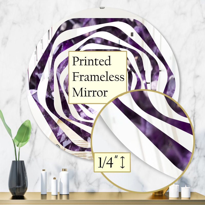 Miroir mural Amethyst Geode Whirl, H 23,6 po x l 23,6 po