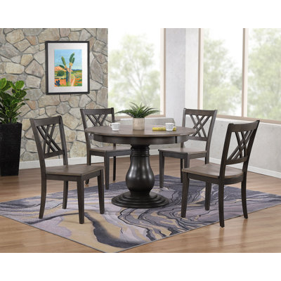 Steelville Extendable Rubberwood Solid Wood Dining Set