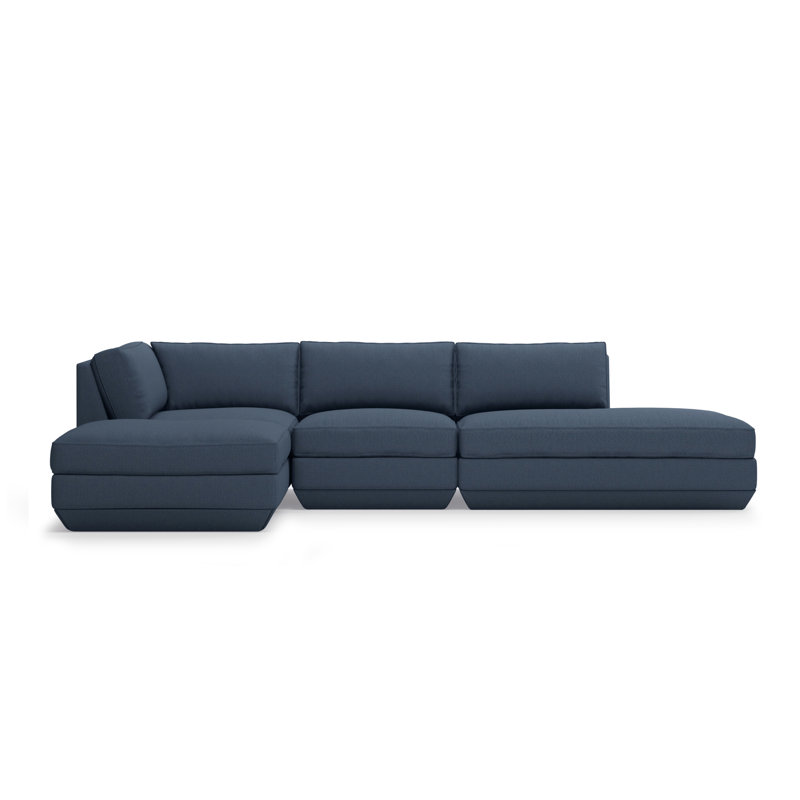 Podium Modular 4 PC Lounge Sectional B, Left Hand Facing, Hanson Navy