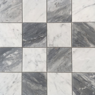 12" x 12" Marble Grid Mosaic Floor Use Tile