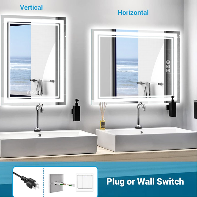 Miroir de salle de bain 5mm Hd, 40 po x 32 po