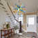 6 - Light Hand Blown Glass Modern Linear Sputnik Chandelier