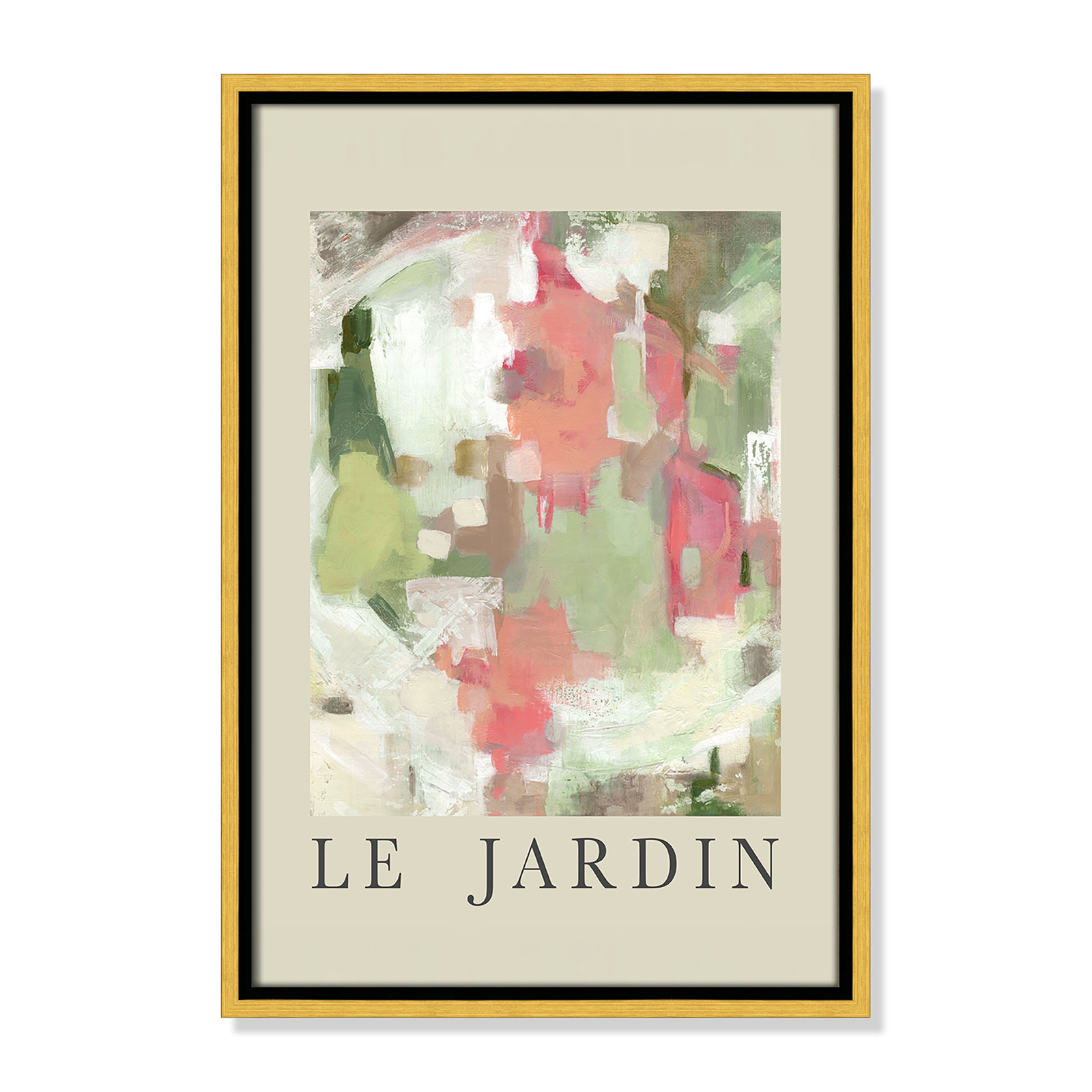 Riya "Le Jardin" Print by Carol Robinson, Gold Floater Frame, No, 19.5" H x 13.5" W x 2" D