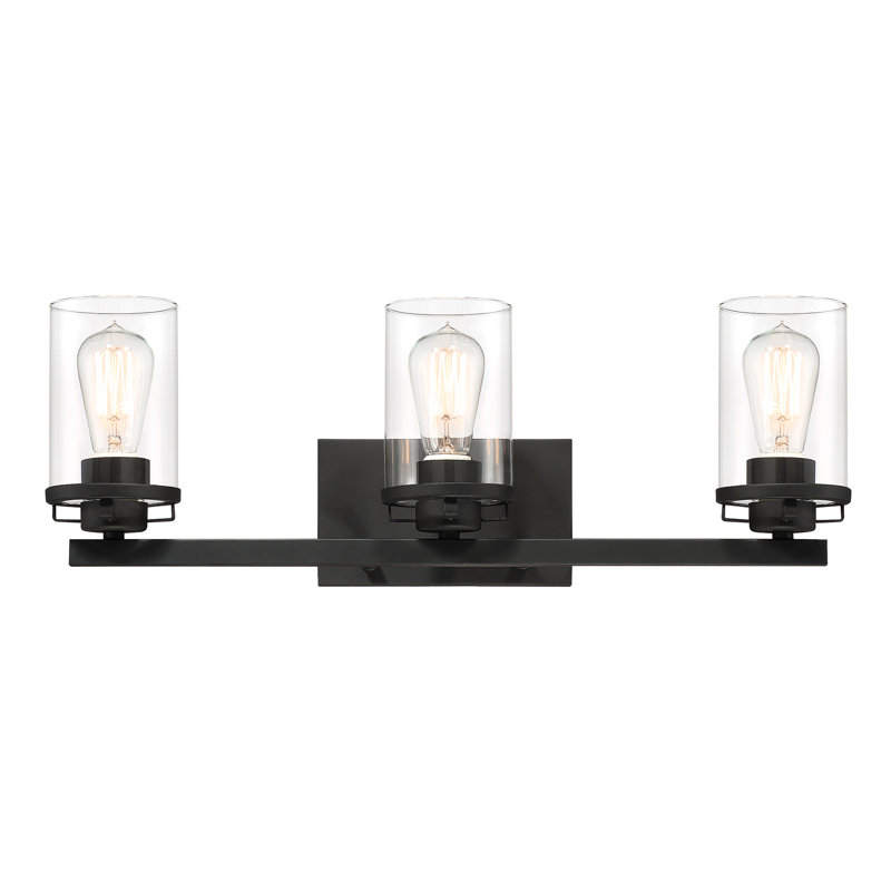Éclairage pour salle de bain 3 lumières à intensité variable noir Trimont