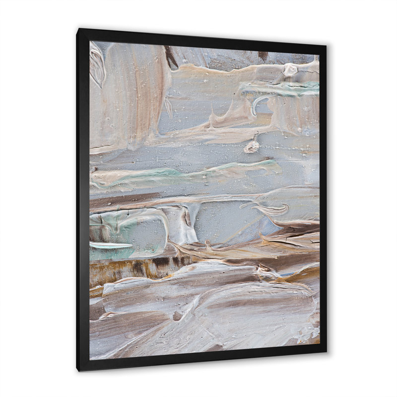 Strokes of Beige and Brown III - reproduction d'art sur toile encadrée, H 20 po x l 12 po x P 1 po