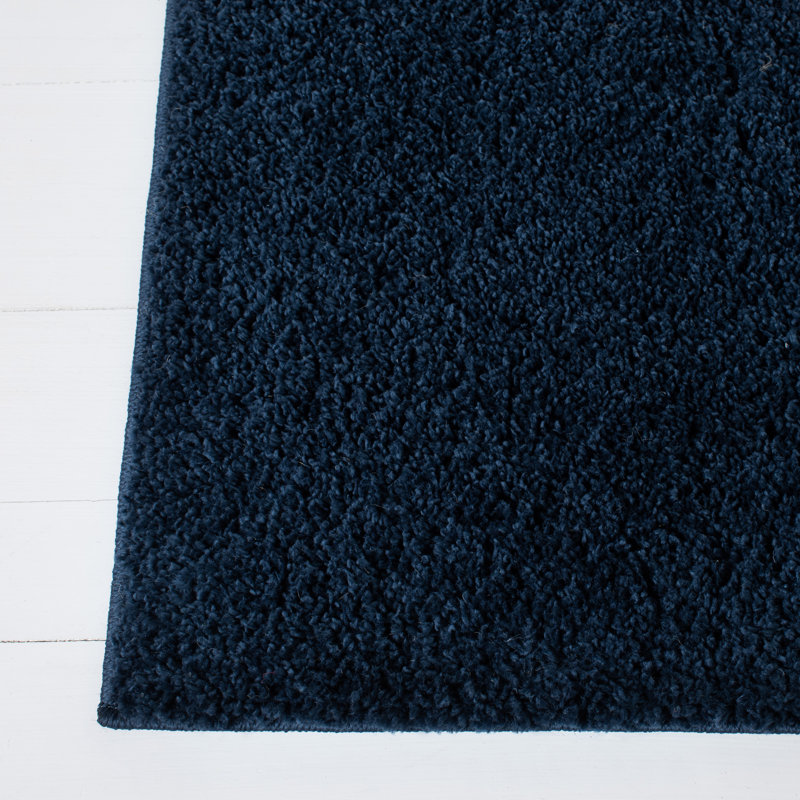 Tapis à poil long bleu marine Aeryn, 8 pi x 10 pi