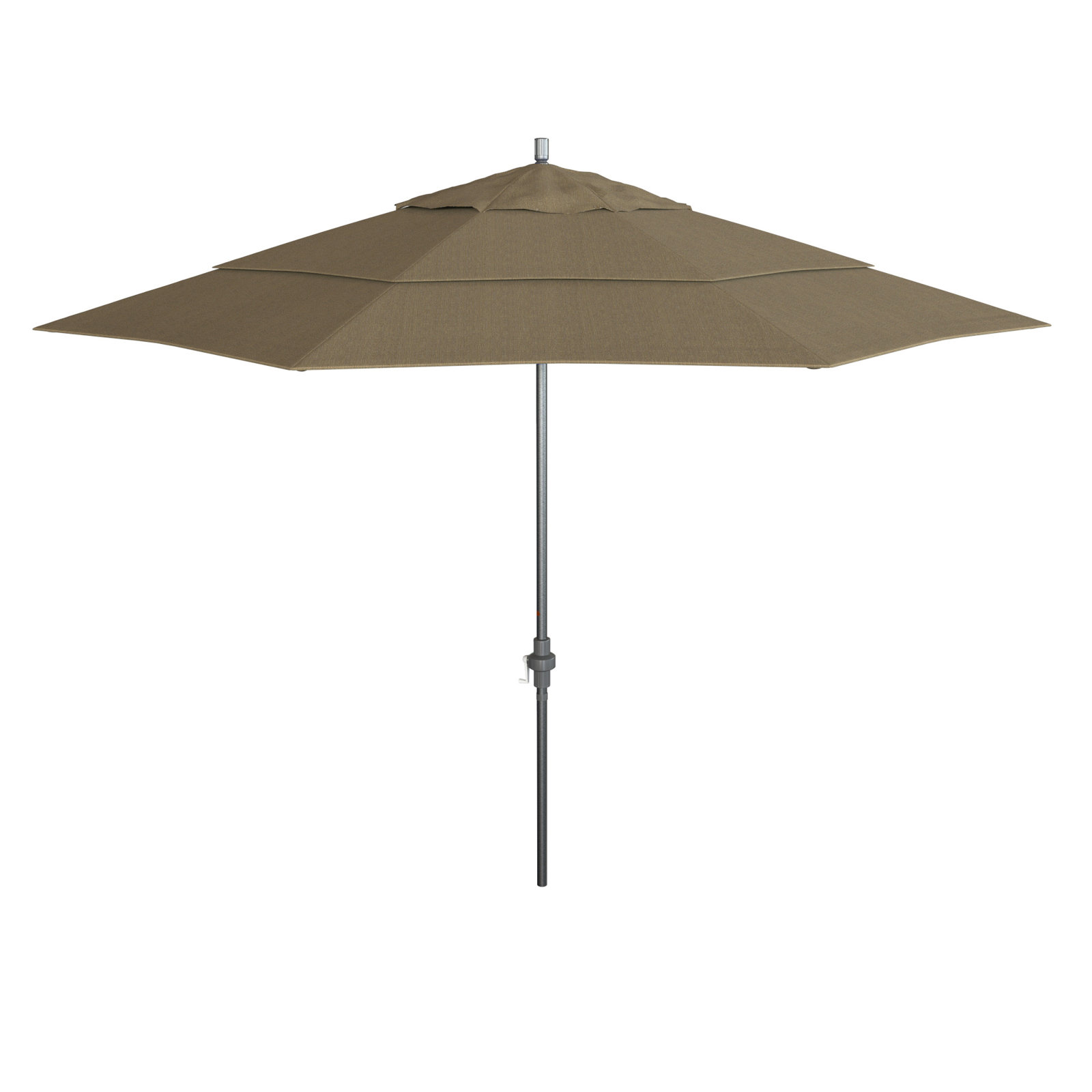 Ohara 132'' Market Umbrella, Woven Sesame Performance, Hammertone Gray