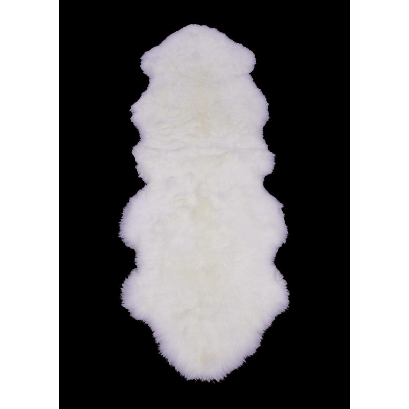 Tapis blanc en peau de mouton Beus, Nouveauté 2 pi x 6 pi