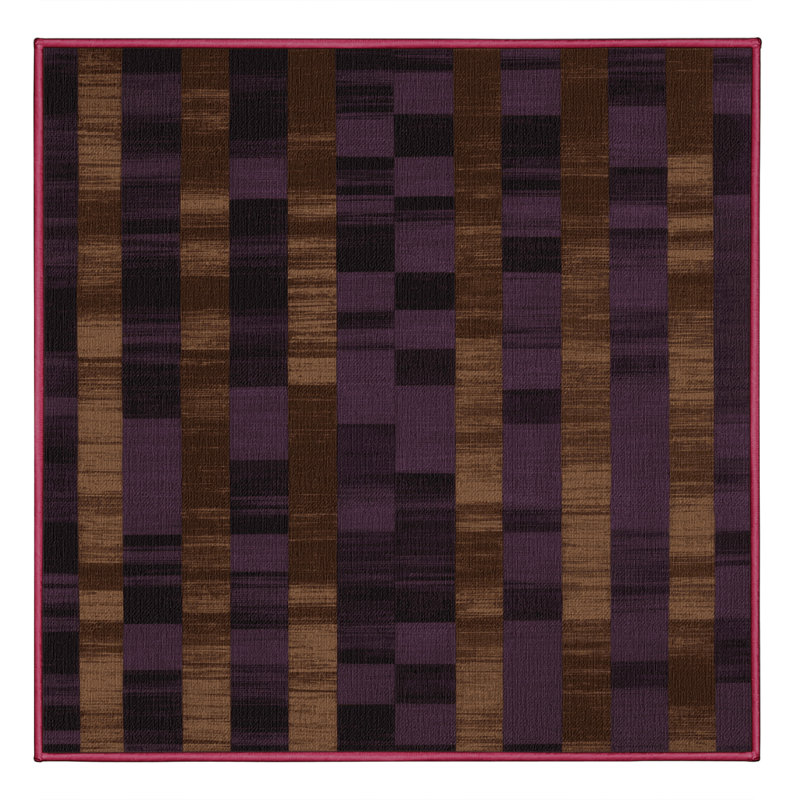 Machine Washable Checkered Brown Area Rug, Square 4'