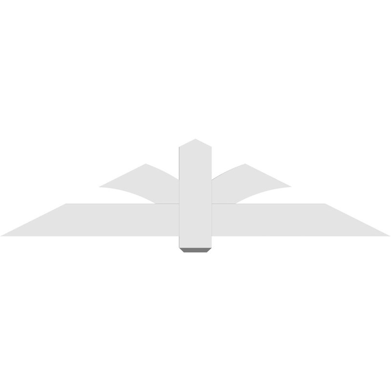 Redmond Architectural Grade PVC Gable Bracket, 18" H x 72" W (Pitch: 6/12), 2" D x 6" F