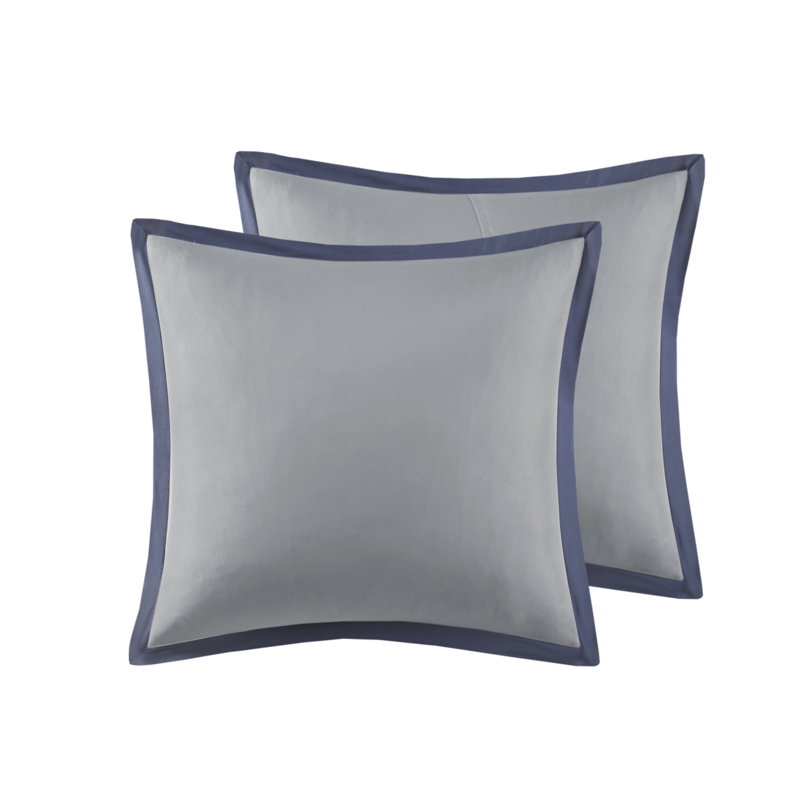 Navy and Gray Queen Microfiber 8-Piece Comforter Set