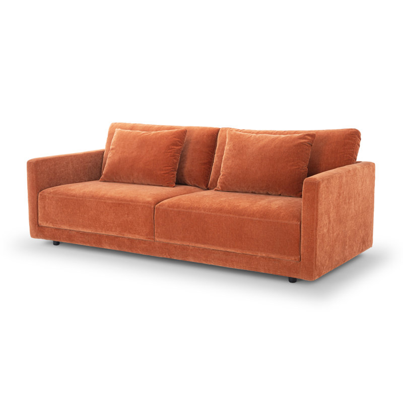 Kenji Upholstered 84'' Sofa, Rust Performance Chenille