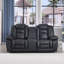 Canapé inclinable manuel 77,1 po en similicuir 77 po, canapé inclinable 2 places avec rangement et porte-gobelet