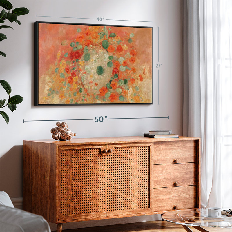 «Nasturtiums 1905, reproduction sur toile», H 27 po x l 40 po