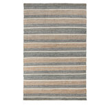 Luna Area Rug, Handwoven Wool Stripes, Natural And Gray Jute Cotton