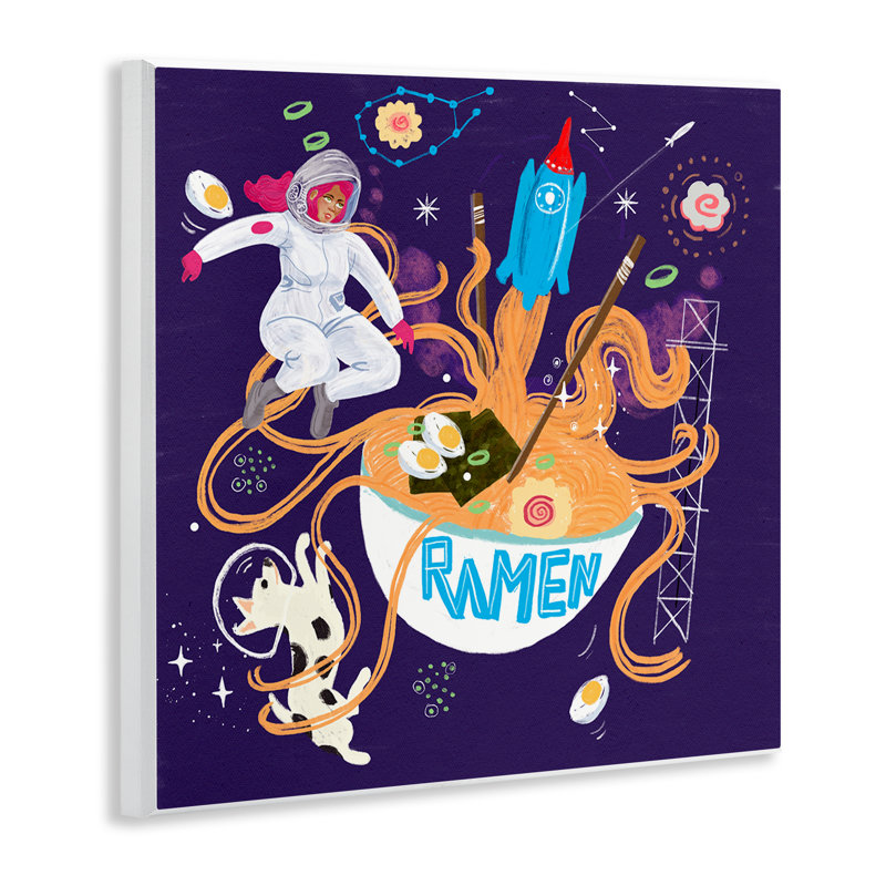 Plaque murale fantaisiste Ramen in Space, design par Juliet Rose Philips