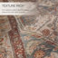Tapis oriental tissé à la machine en polyester crème / bleu / rouge-767755368