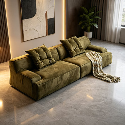 Canapé modulaire en polyester vert