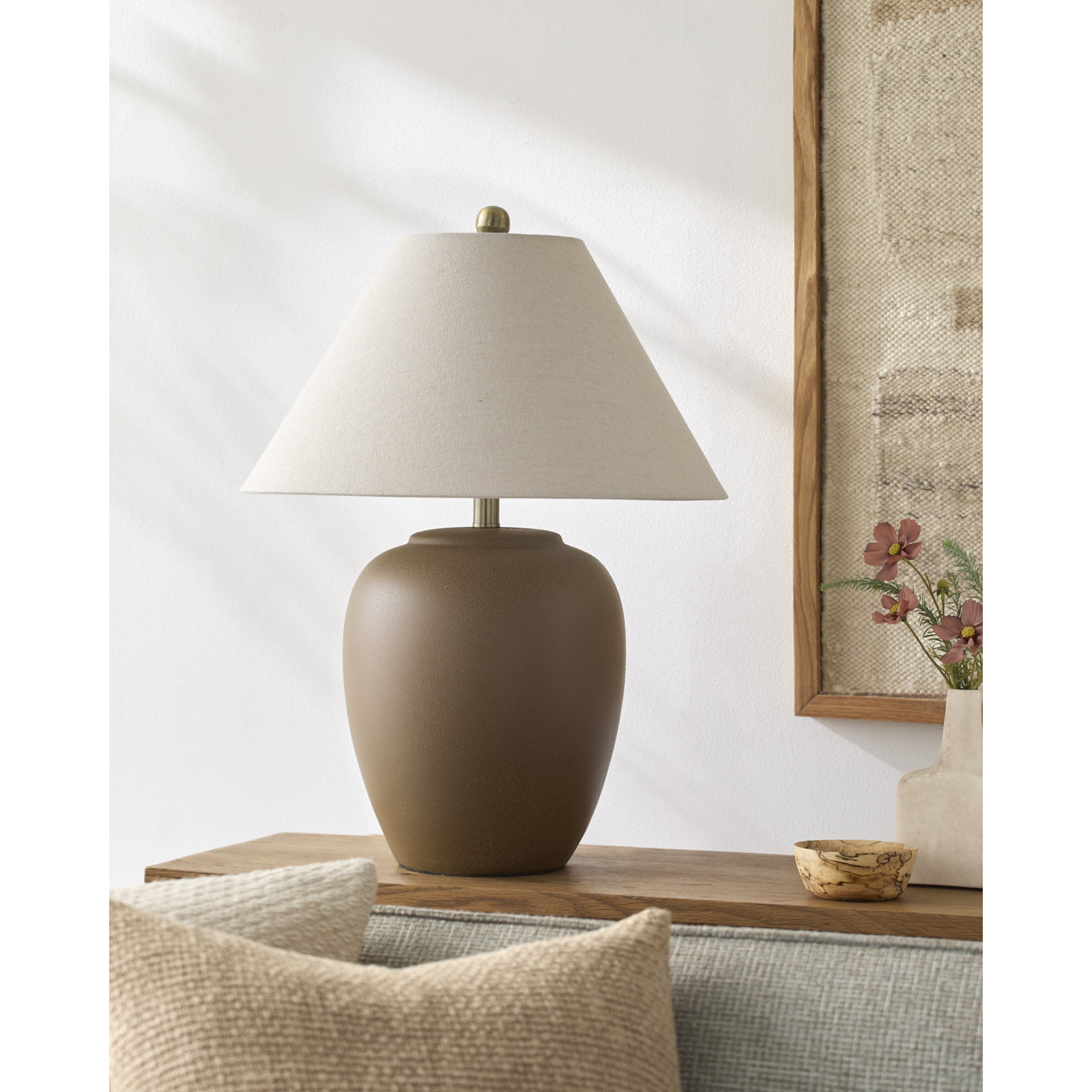 Eustacia Ceramic Table Lamp, Brown