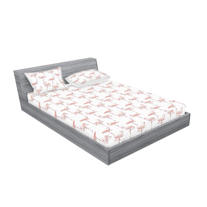 Ambesonne Fitted Sheet & Sham Set, King Sheet Set with 2 Pillowcases, Animal Print