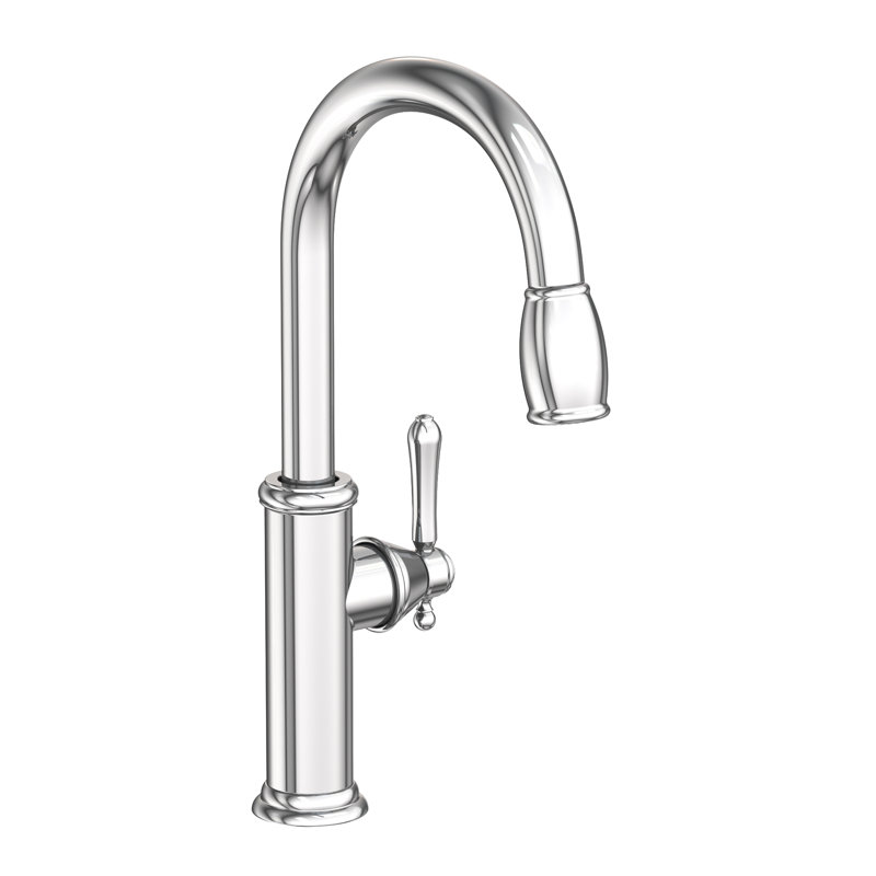 Chesterfield Pull Down Single Handle Kitchen Faucet, Polished Chrome