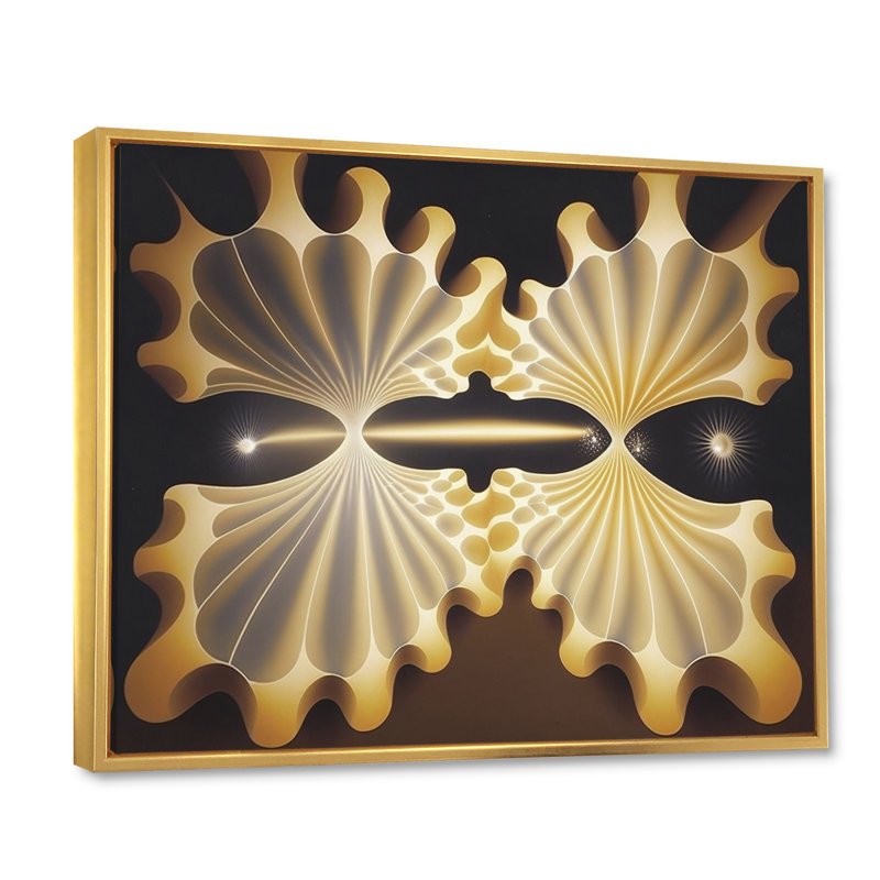 Faisceaux lumineux à travers l'espace en jaune rétro - reproduction sur toile, H 12 po x l 20 po x P 1 po