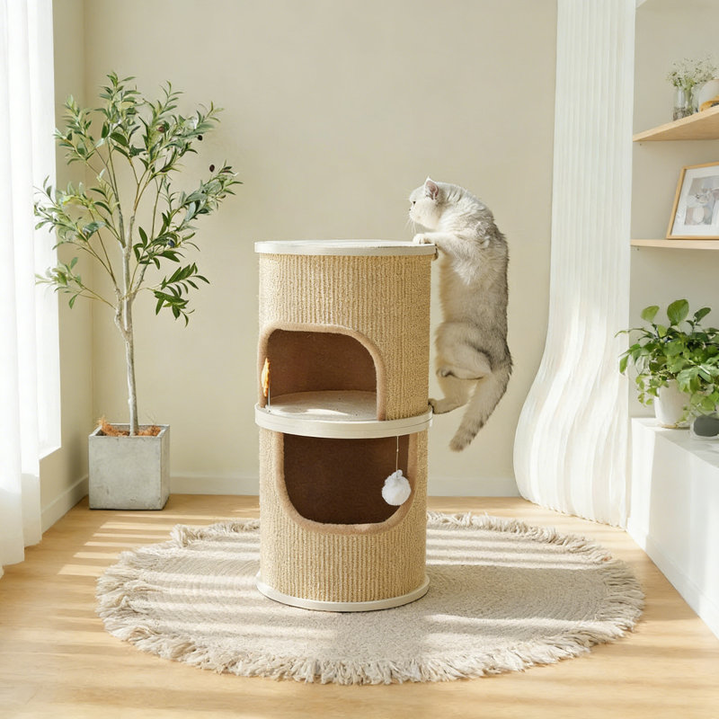Minimalist Design Khaki Cat Climbing Frame