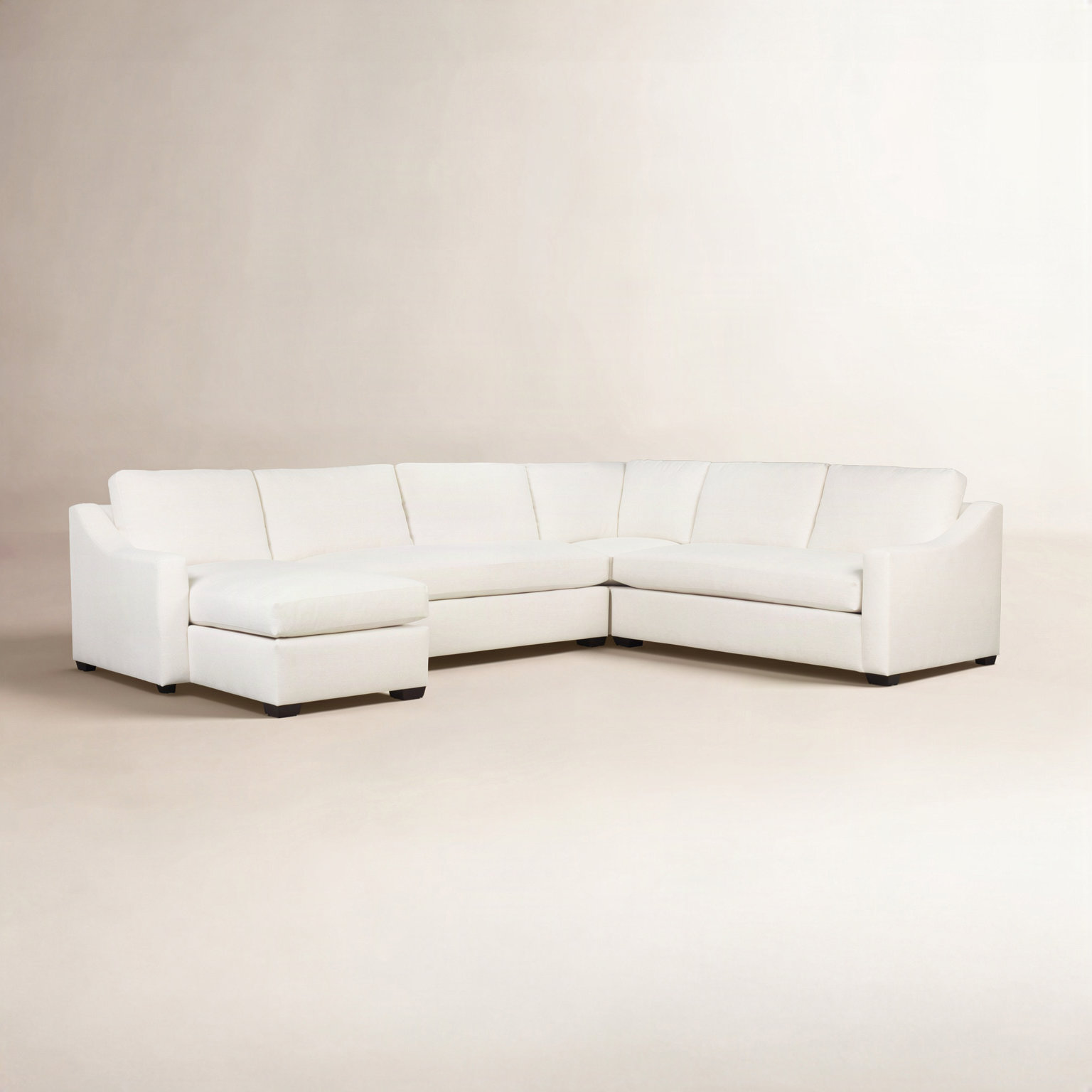 Cranbrook Upholstered U-Sectional, Nomad Snow Crypton® Chenille, Right Hand Facing