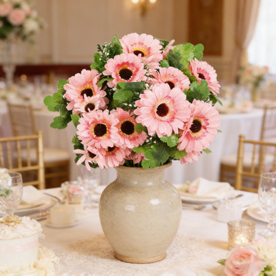 2 pièces de fleurs artificielles pour la décoration de la maison, fleur en soie, fleurs artificielles pour la décoration de la table de la maison de Noël, cadeau de la Saint-Valentin