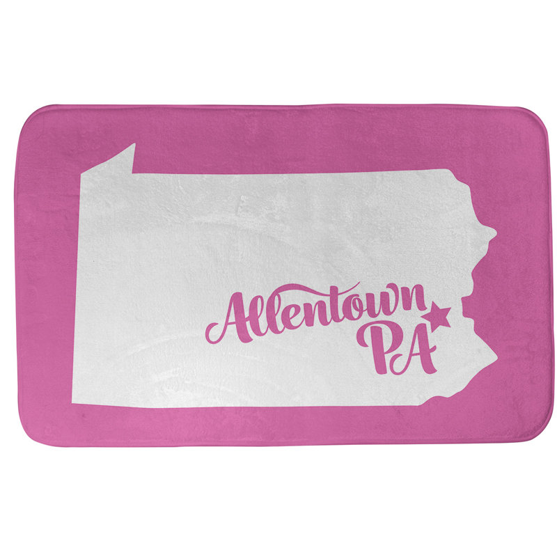 Tapis pour salle de bain allentown pennsylvanie, l 17 po x L 21 po, Rose, Allentown, Pennsylvanie