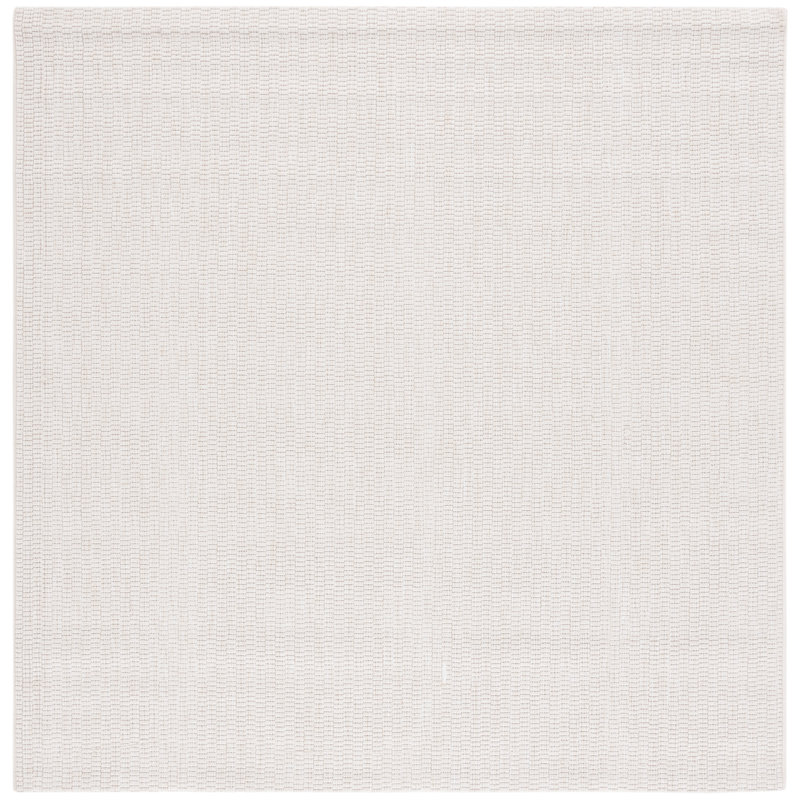 Tapis ivoire / intérieur / extérieur en polyester tissé à la machine Tiza, Carré 7 pi 9 po 