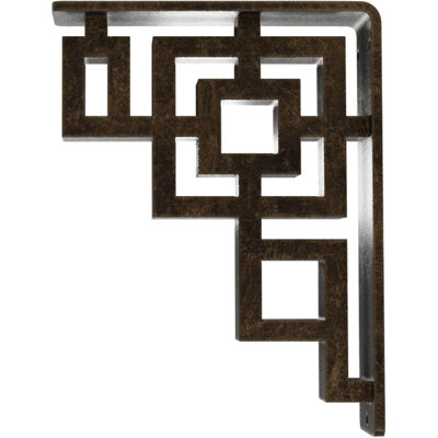 2"W x 5 1/2"D x 8"H Eris Wrought Iron Bracket, (Triple center brace), Antiqued Pale Gold