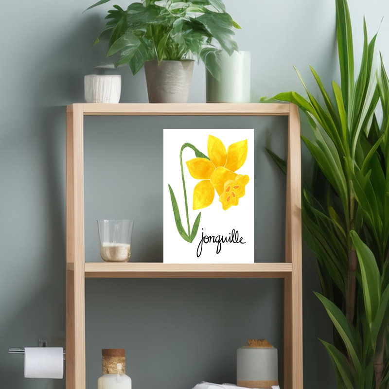 Illustration de jonquille jaune, nature, fleur de jonquille, 18" H x 12" W