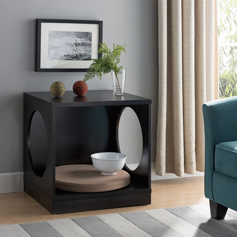Table de bout ronde avec tapis amovible