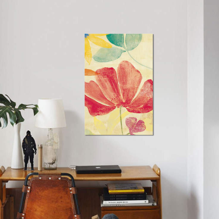 « field floral ii », impression sur toile, H 18 po x l 12 po x P 1,5 po, Toile tendue, Pas de tapis